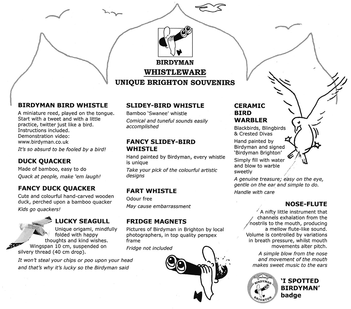 birdyman whistleware menu